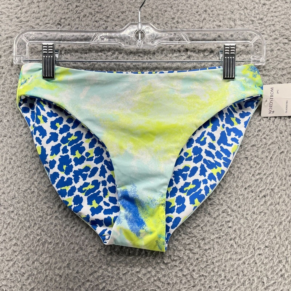 T & B Swimwear Womens 16 Multicolor Low Rise Bikini‎ Bottoms New